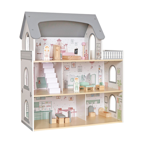 Drewniany domek dla lalek