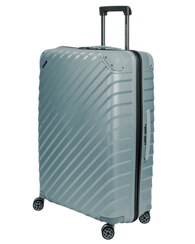 Duża walizka SwissBags Diamond cut 76 cm metaliczny niebieski