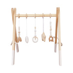 Educational wooden activity gym with hanging toys