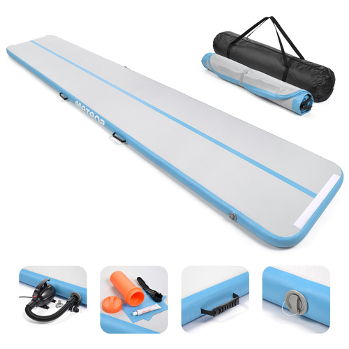 Inflatable air track Meteor 500 cm light blue
