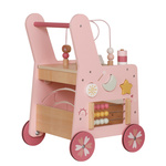 Drewniany chodzik edukacyjny różowy