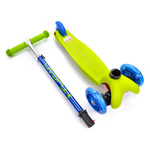 Meteor scooter three-wheel with led wheels green-navy blue