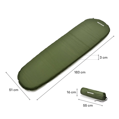 Self inflating mat Meteor 183×51×3 cm green