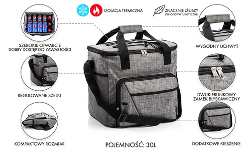 Cooler bag Meteor Frosty 30 l grey/black