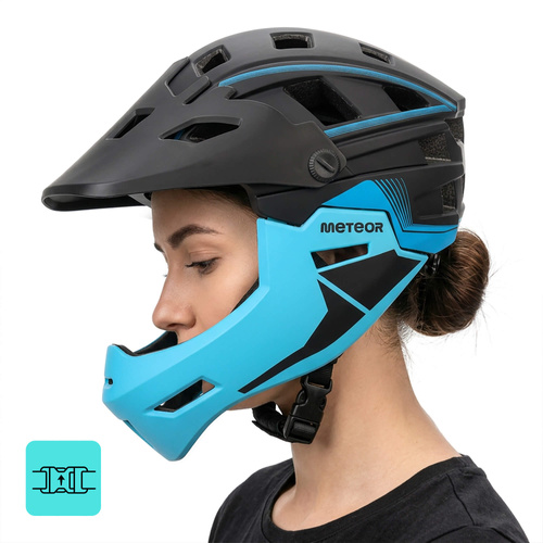 Full-face bicycle helmet Meteor Hydra M 55-58 cm black/blue