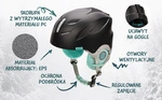 Ski helmet Meteor Lumi S 53-55 cm mint / black