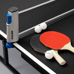 Zestaw stół do tenisa stołowego Meteor ciemnoszary plus siatka rollnet, 2 rakietki, 3 piłeczki