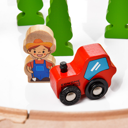 Wooden railway tracks town