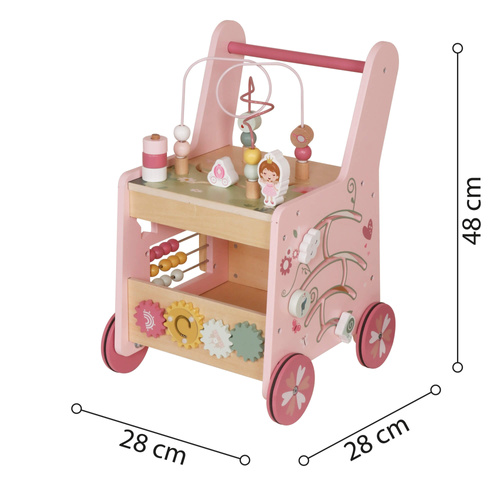 Drewniany chodzik edukacyjny różowy