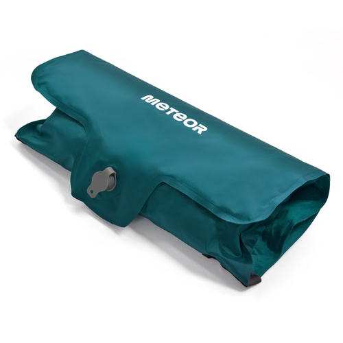 Materac nadmuchiwany z zagłówkiem Meteor 2w1 (pompka+drybag) 188×60×8,5 cm morski
