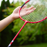 Badminton Set Meteor 2 rackets, 6 ailerons red