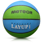 Piłka do koszykówki Meteor Layup 1 niebieski/zielony