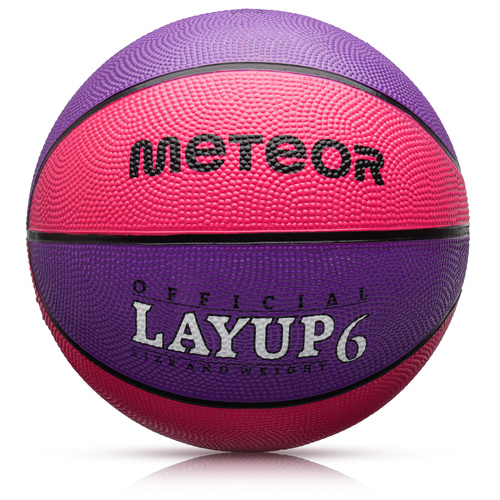 Piłka koszykowa Meteor Layup 6 różowy/fioletowy
