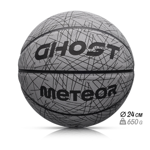 Piłka do koszykówki Meteor Ghost odblaskowy biały 7