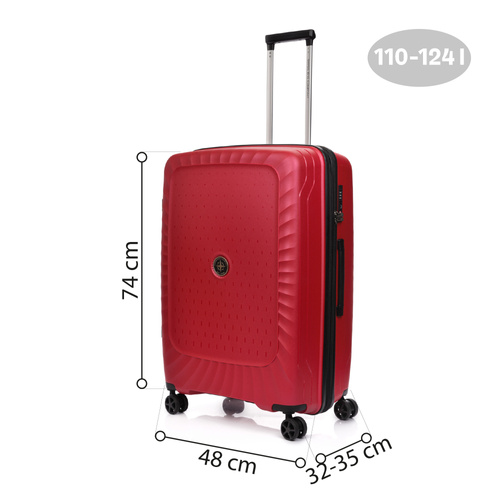Duża walizka SwissBags Ibiza 74 cm czerwony