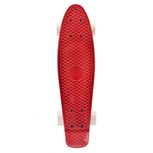 Plastic skateboard Meteor maroon/white/silver