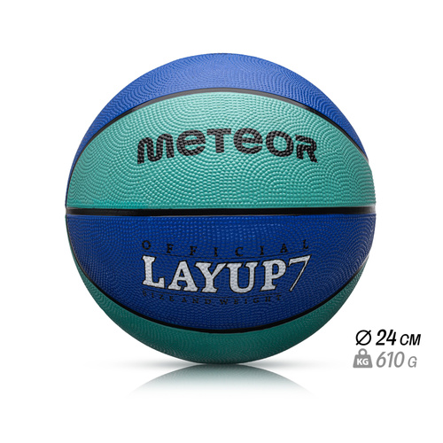 Piłka do koszykówki Meteor Layup 7 niebieski
