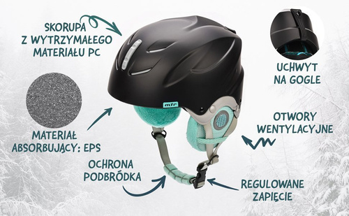 Ski helmet Meteor Lumi M 55-58 cm mint / black
