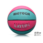 Piłka do koszykówki Meteor Layup 5 różowy/niebieski