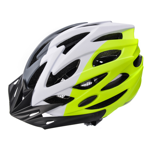 Kask rowerowy Meteor Marven M 55-58 cm szary/biały/limonkowy