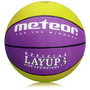 Piłka do koszykówki Meteor Layup 3 fioletowy/zielony