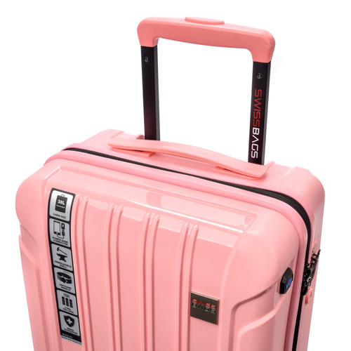 SwissBags Tourist Cabin Suitcase 55cm Pink