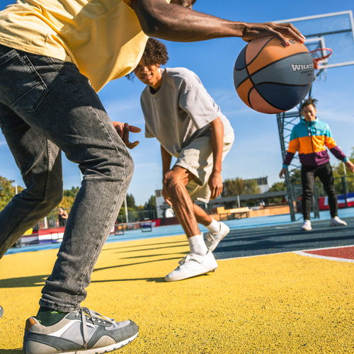 Piłka koszykowa Meteor What's up 7 morski/pomarańczowy