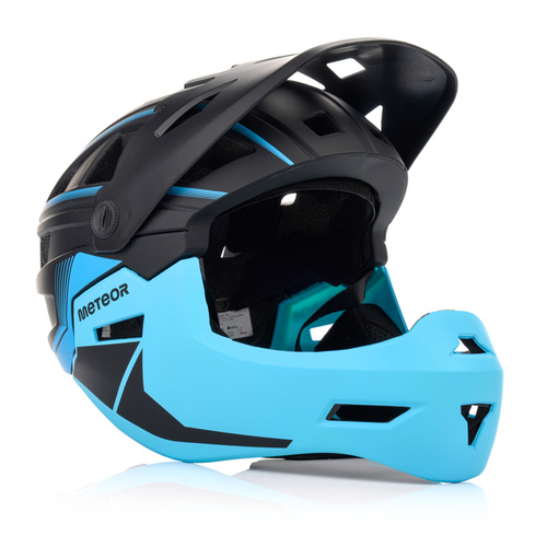 Full-face bicycle helmet Meteor Hydra M 55-58 cm black/blue