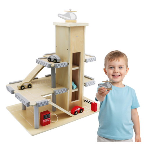 Wooden car parking garage