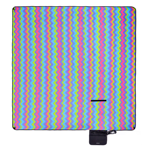Picnic Blanket Meteor 2XL 200x200 cm Zigzag Multicolor
