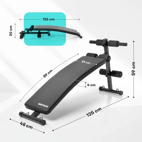 Exercise bench Meteor, incline, for sit-ups, up to 150 kg