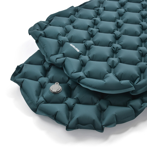 Materac nadmuchiwany Mumia Meteor 2w1 (pompka+drybag) 190×56×5,5 cm morski