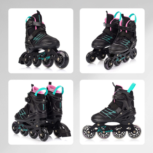 Inline skates Meteor Buzzy M 34-38 black/pink/mint