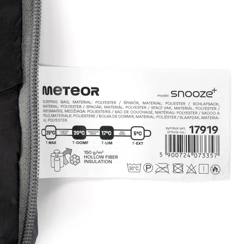Sleeping bag Meteor Snooze+ black/grey