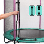 Trampolina dla dzieci Meteor TRP-60 140 cm miętowy/różowy