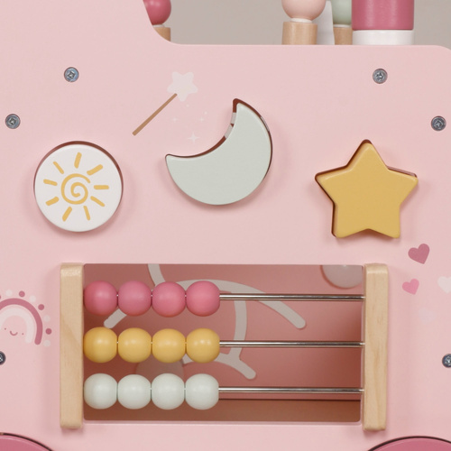 Drewniany chodzik edukacyjny różowy