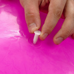 BOUNCY BALL METEOR 65 cm WITH HORN-SHAPED HANDLES pink