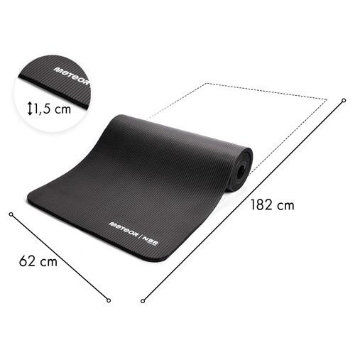 Exercise Mat Meteor NBR, 182 × 62 × 1.5 cm, Rollable