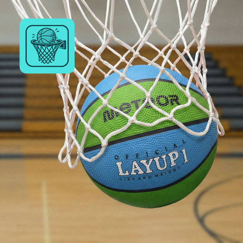 Piłka do koszykówki Meteor Layup 1 niebieski/zielony