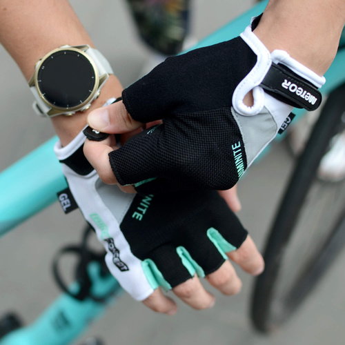 Rękawiczki rowerowe Meteor Gel GX37 XXL biały/miętowy