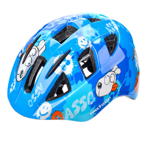 Kask rowerowy dla dzieci Meteor PNY11 M 48-53 cm Dogs niebieski