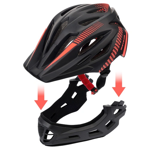 Full-face bicycle helmet Meteor Lupus S 48-52 cm black/red