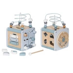 Wooden activity cube blue