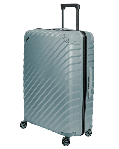 Duża walizka SwissBags Diamond cut 76 cm metaliczny niebieski