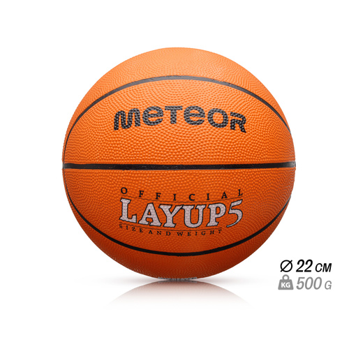 Piłka do koszykówki Meteor Layup 5 pomarańczowy