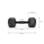 Hantel heksagonalny gumowany Meteor 5kg