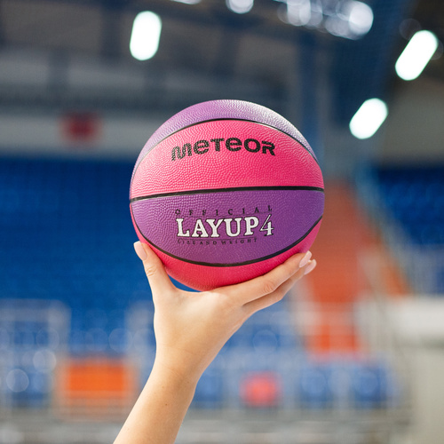 Piłka koszykowa Meteor Layup 4 różowy/fioletowy