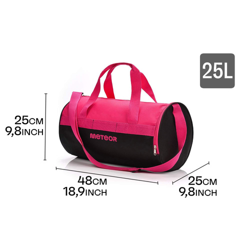 Torba fitness Meteor Siggy 25 l różowy/czarny