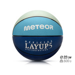 Piłka do koszykówki Meteor Layup 5 niebieski/szary