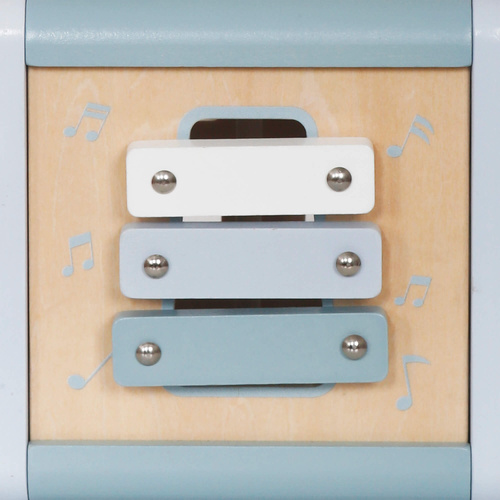 Wooden activity cube blue